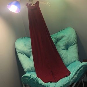 Burgundy midi dress